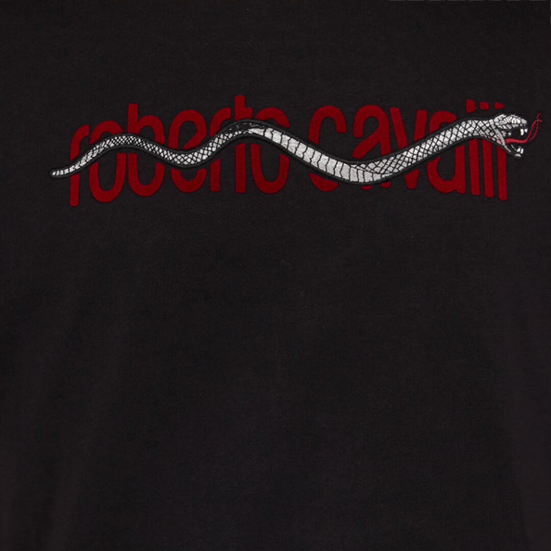 RC Black T-shirt with Snake Logo Embroidery RC Black T-shirt with Snake Logo Embroidery BLACK ROT60C-JD065