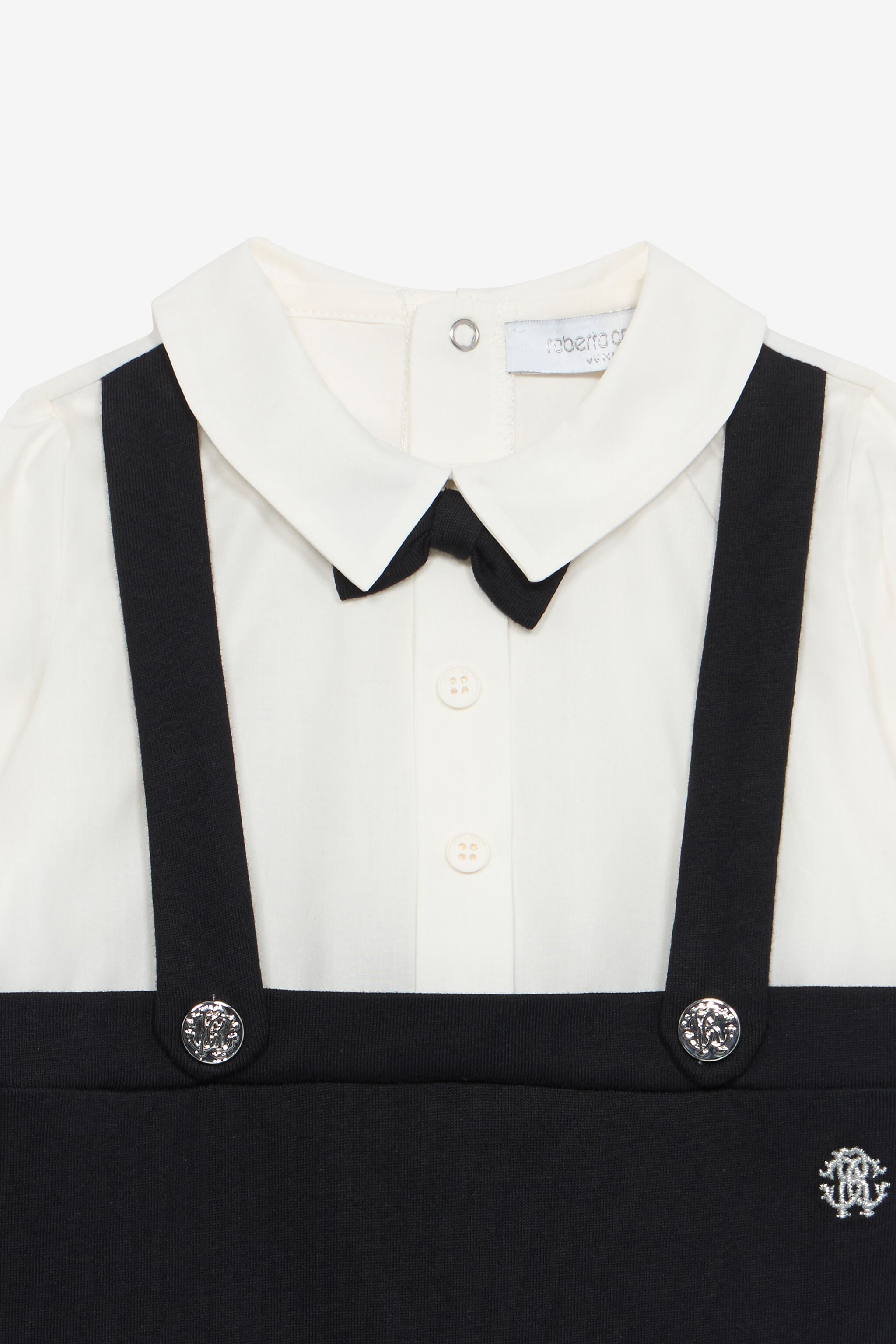 JU Romper Suit With Dungarees And Bow Tie JU Romper Suit With Dungarees And Bow Tie Black UJT825-JD001