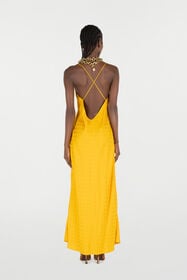 RC Long Dress With Mirror Snake Monogram Yellow VKT102-RK010