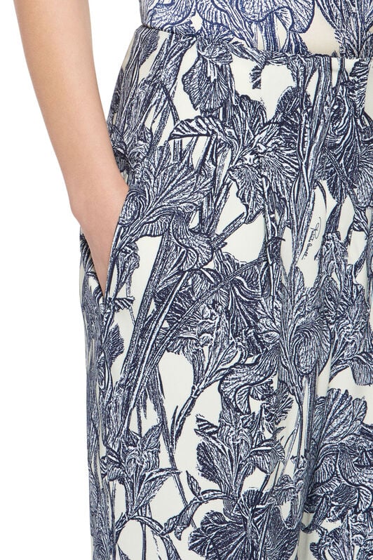 RC Iris print straight leg trousers RC Iris print straight leg trousers IVORY/DARK NAVY HQT211-ORM05