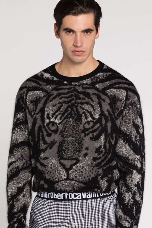 RC Pullover mit Tigermuster RC Pullover mit Tigermuster Grau RRM602-MA006
