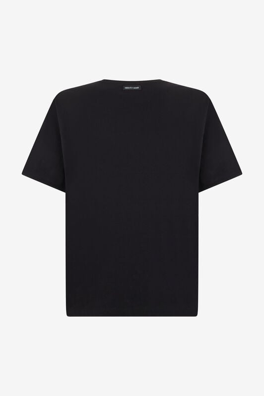 RC Schwarzes T-Shirt mit Ton-in-Ton-Logo RC Schwarzes T-Shirt mit Ton-in-Ton-Logo BLACK TOT60E-FT223