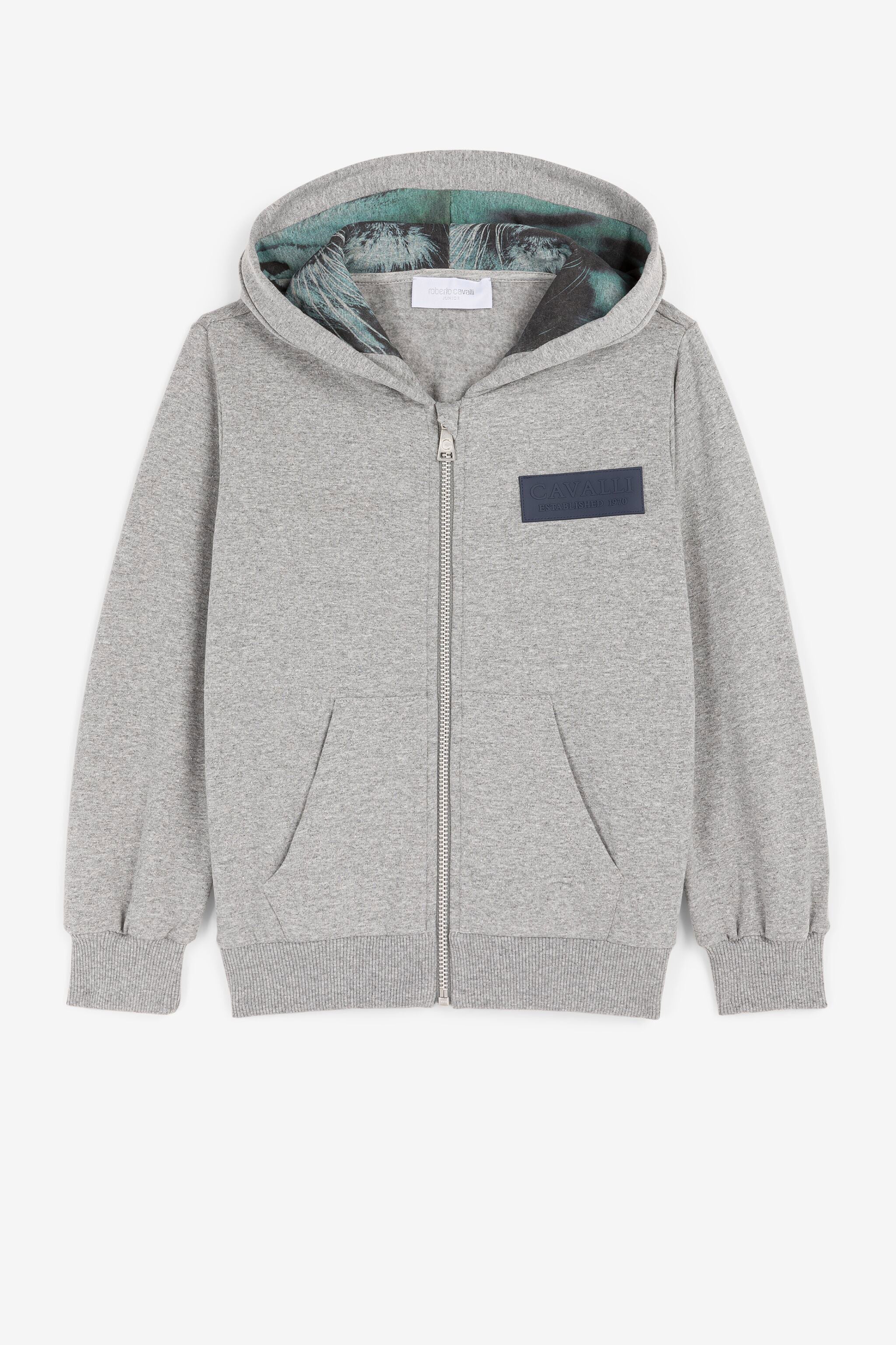 JU Hoodie mit Logo-Applikation und Reißverschluss JU Hoodie mit Logo-Applikation und Reißverschluss Grau PJT648-CF050