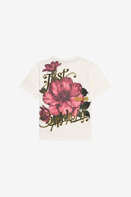 JC Ivory Tee with Pink Flower MARSHMALLOW XFT61U-JD001
