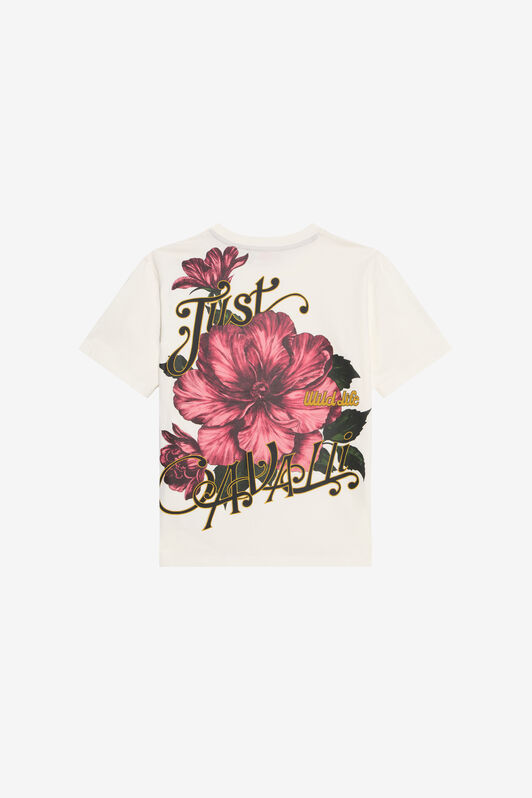 JC Ivory Tee with Pink Flower JC Ivory Tee with Pink Flower MARSHMALLOW XFT61U-JD001