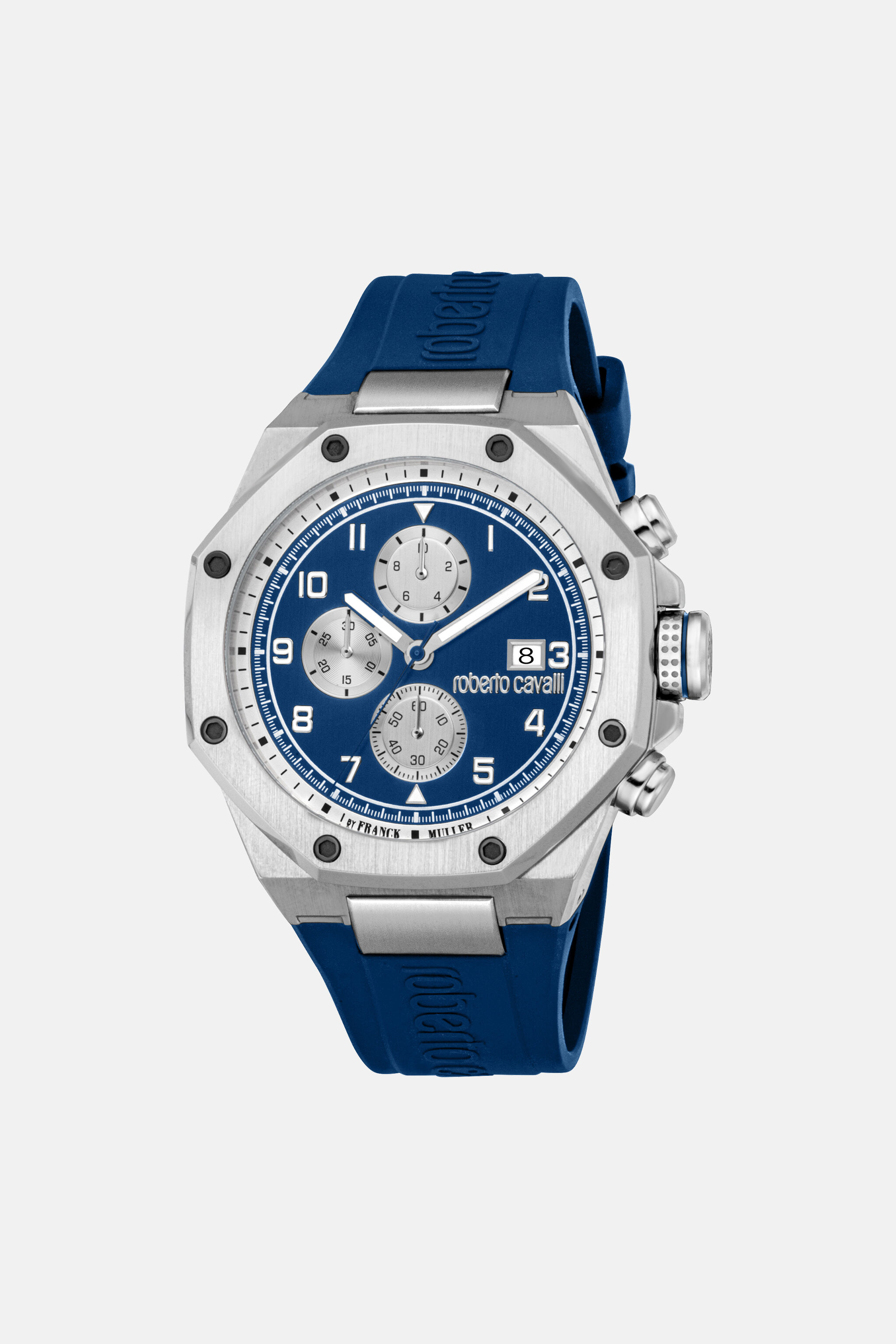 Roberto Cavalli by Franck Muller Men watch in SILVER DARK BLUE for