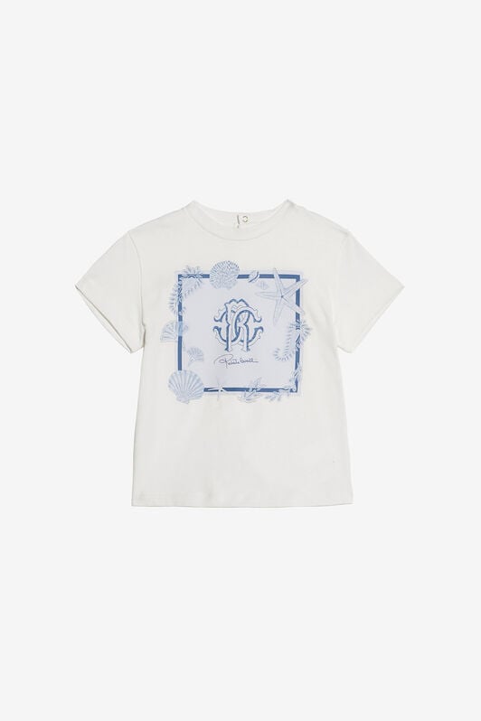 JU T-Shirt With Marine Print And RC Monogram JU T-Shirt With Marine Print And RC Monogram White UJT603-JD001