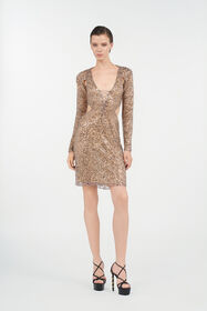 RC Vestido Midi Con Lentejuelas ARGENTO UWR165-FY038