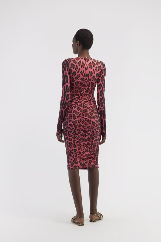 RC Midi-Kleid mit Leopardenmuster RC Midi-Kleid mit Leopardenmuster Fuchsia RWT171-LNI13