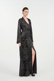 RC Vestido kimono de seda Ornamental Black BLACK WKT197-SZR36
