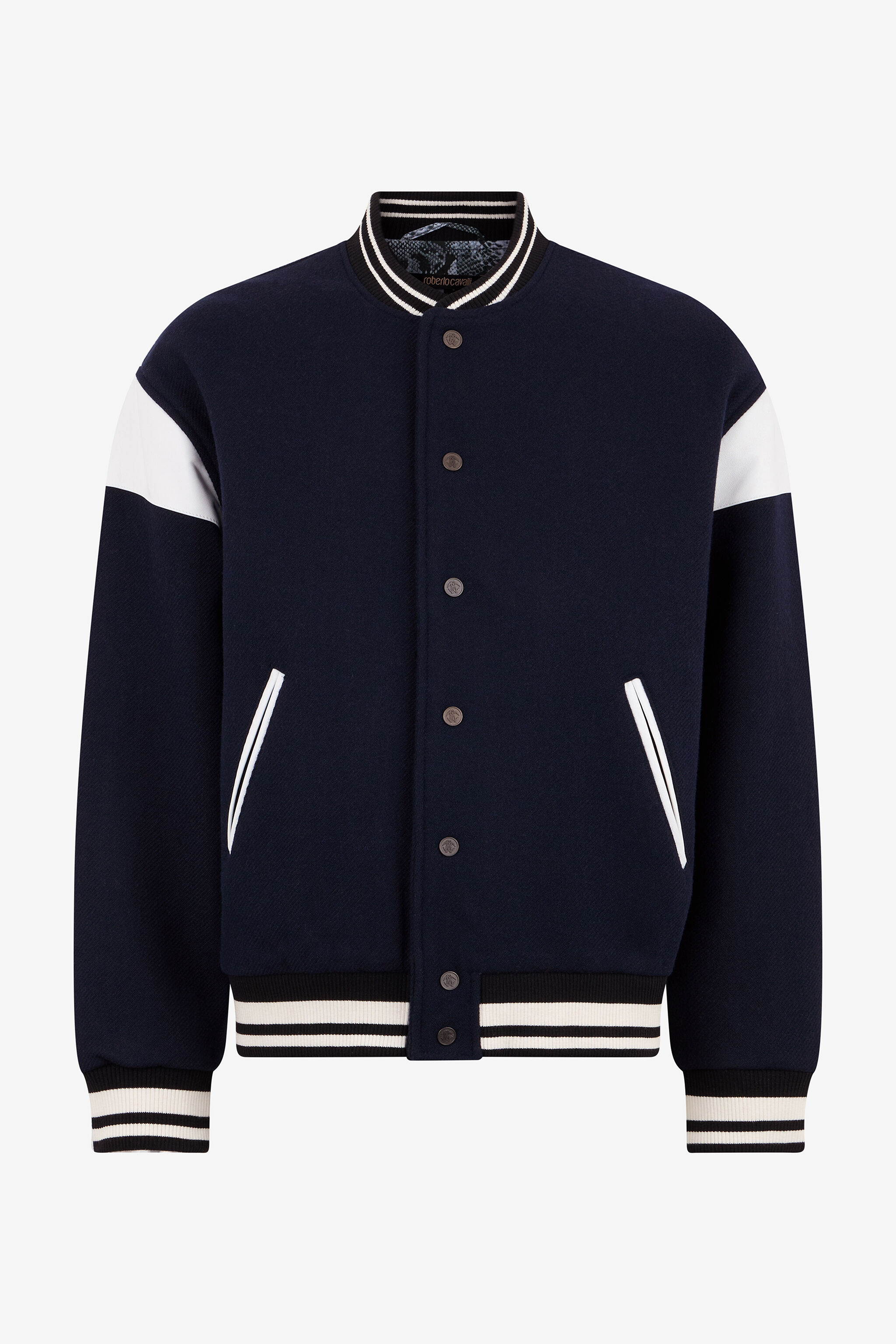 Roberto Cavalli ジャケット M I42 Marble Print Jacket in BLUE for Men | Roberto Cavalli®