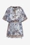 JC Vestido Mini en Algodón con Estampado Streange Jungle JC Vestido Mini en Algodón con Estampado Streange Jungle NAVY UFT141-UF207