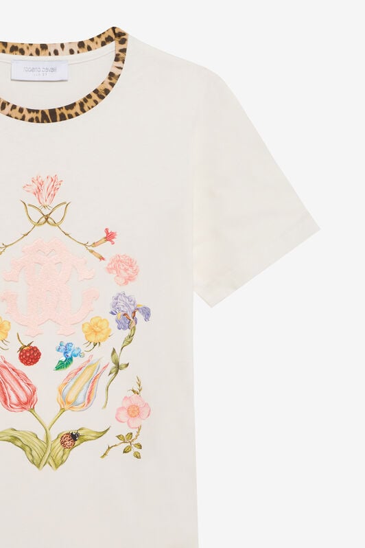 JU Camiseta Con Estampado Floral Y Monogram RC JU Camiseta Con Estampado Floral Y Monogram RC MILKY WHITE TJT65V-JD001