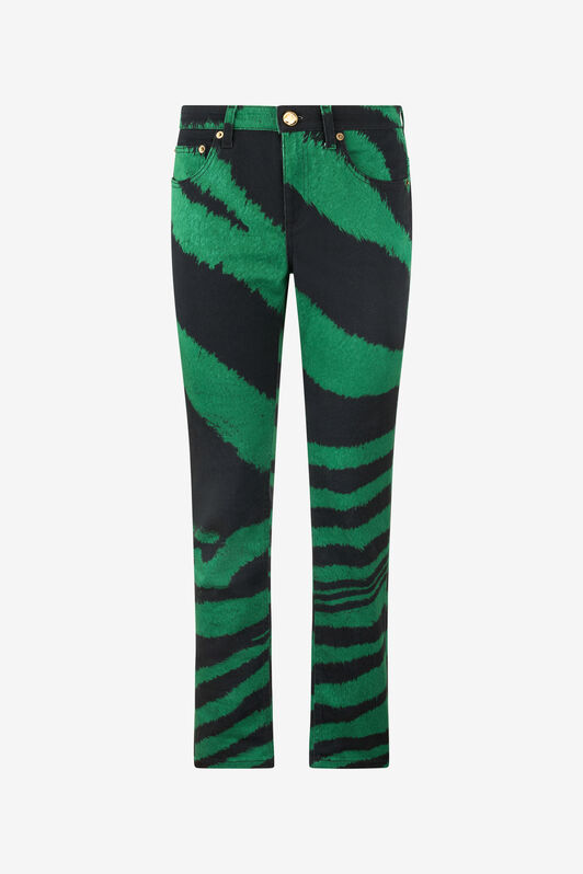 RC Skinny fit jeans with Zebra Tribute print Green UWJ232-DAP26