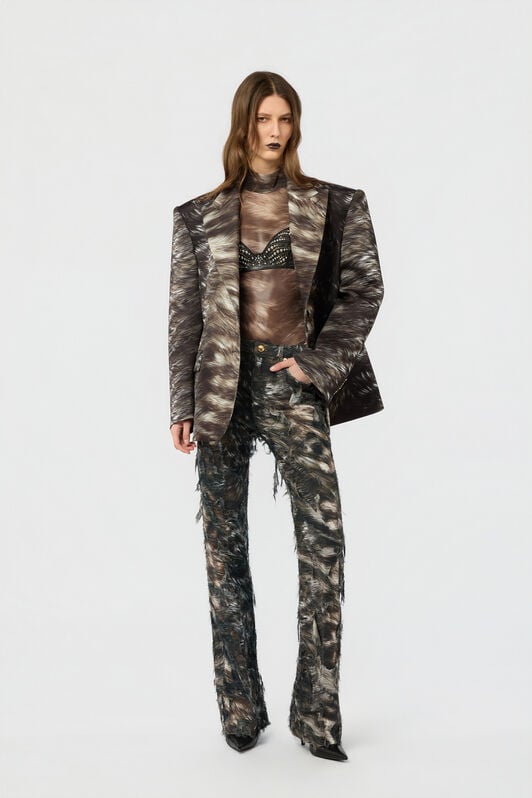 RC Giacca Con Stampa Silver Fur RC Giacca Con Stampa Silver Fur BLACK/BEIGE XWT400-NVT79