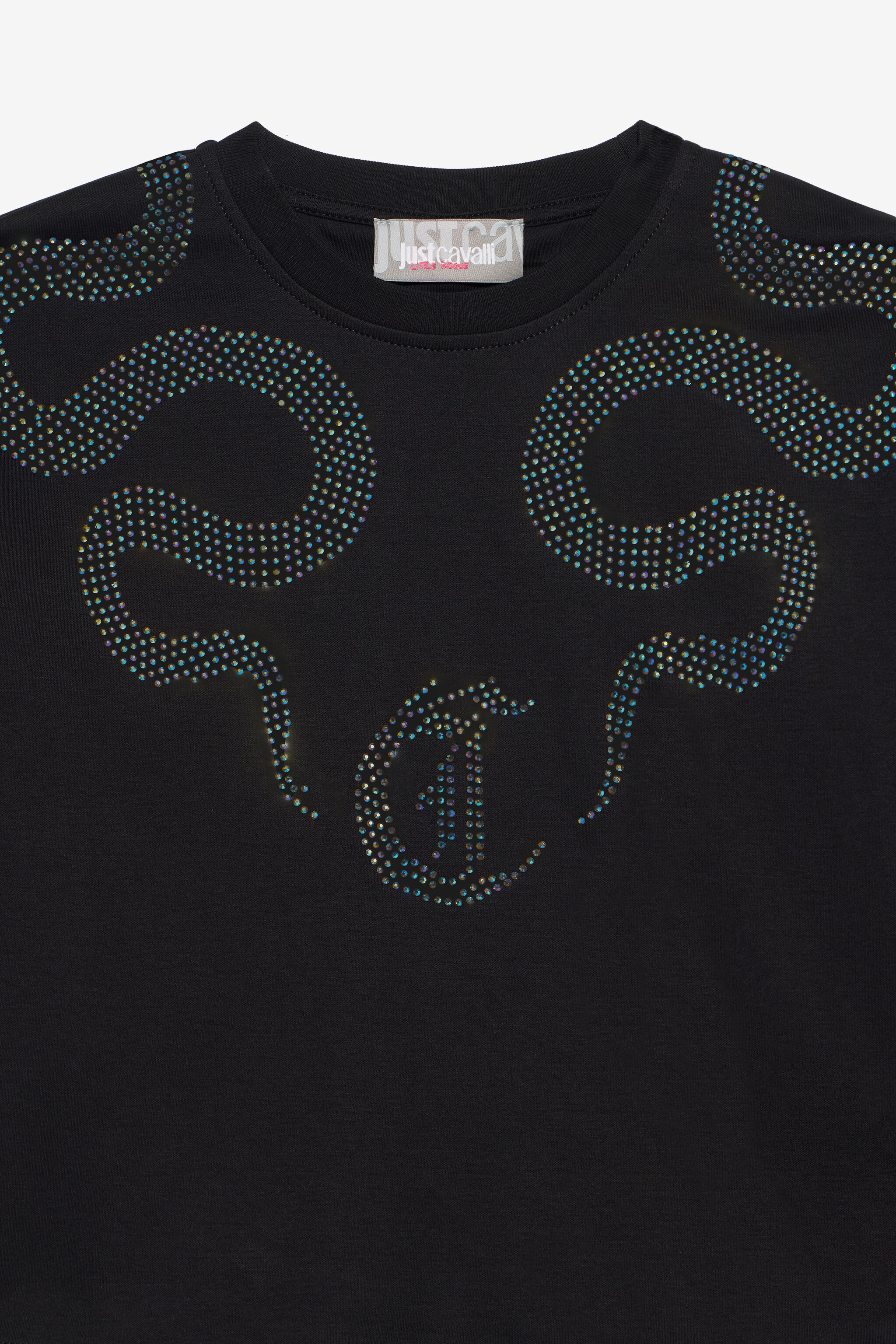 JC T-Shirt with Rhinestone Logo JC T-Shirt with Rhinestone Logo BLACK XFT61H-JD001