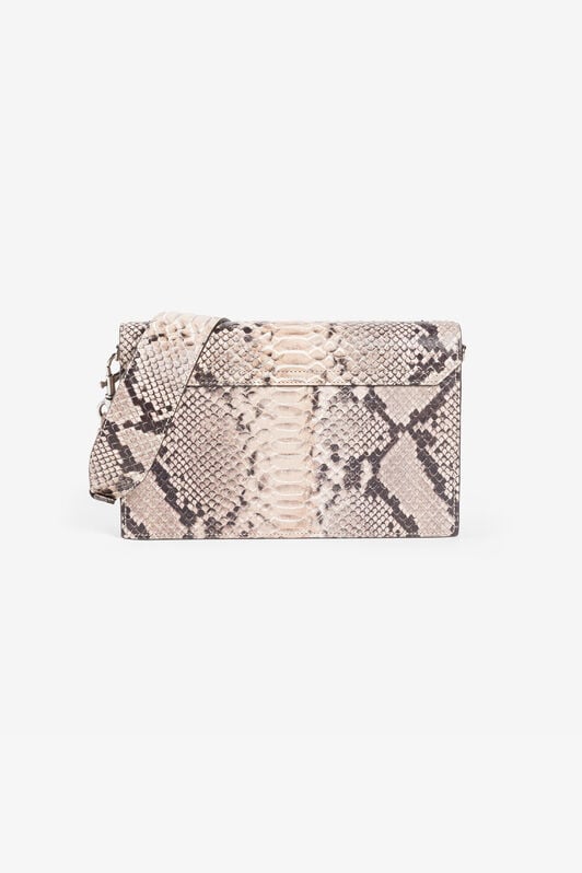 RC Snakeskin-print leather shoulder bag RC Snakeskin-print leather shoulder bag Light Brown RKB006-PZ1ON