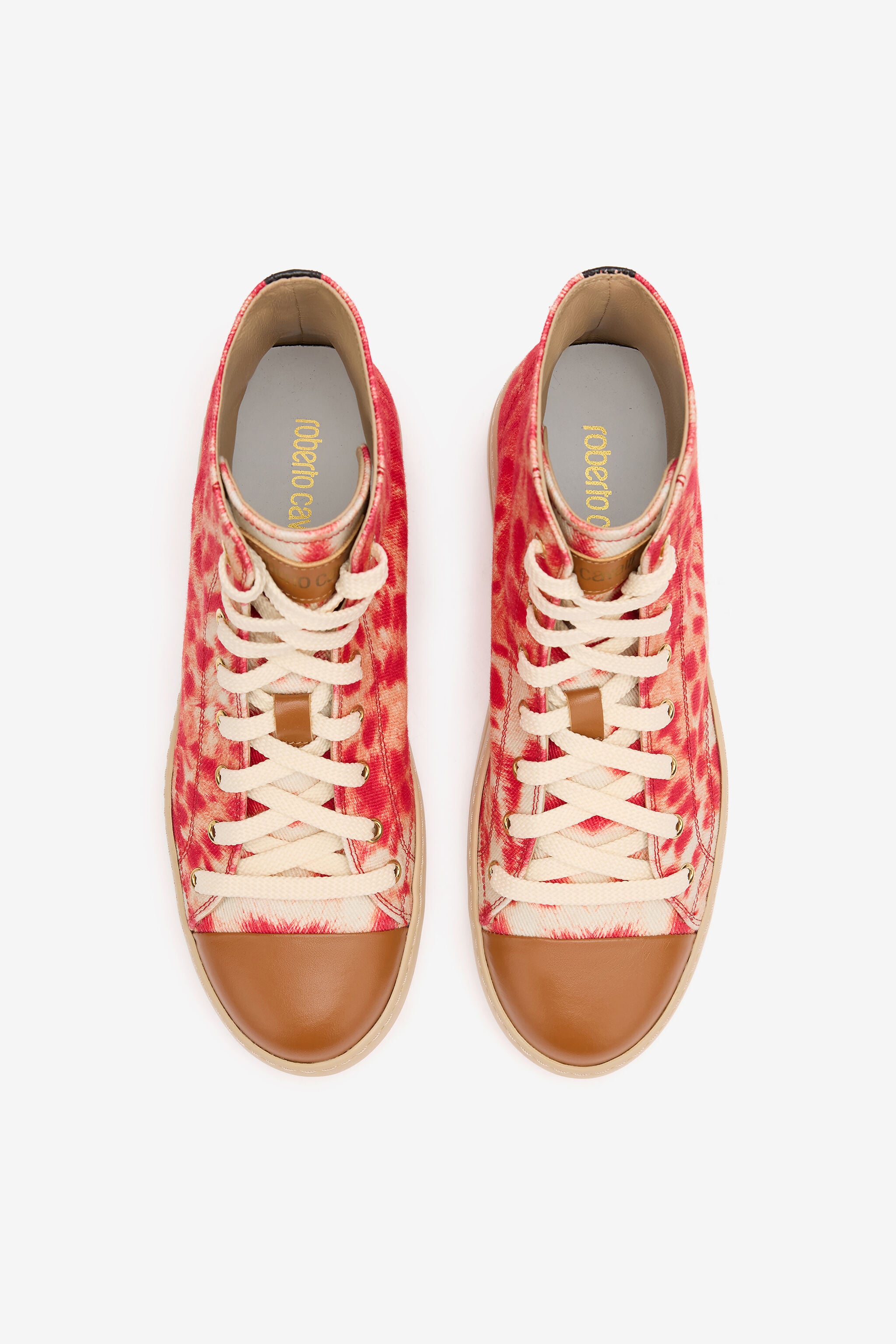 RC High-Top Sneakers with Zebra Print Red UKS040-SMC77