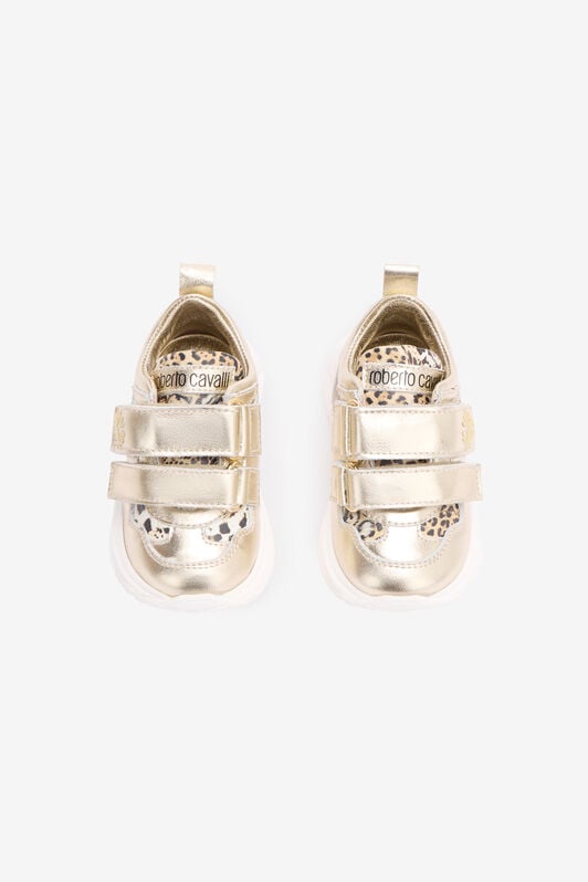 JU Laminated Sneakers With Jaguar Skin Inserts JU Laminated Sneakers With Jaguar Skin Inserts GOLD/JAGUAR TJS00S-PZJ49