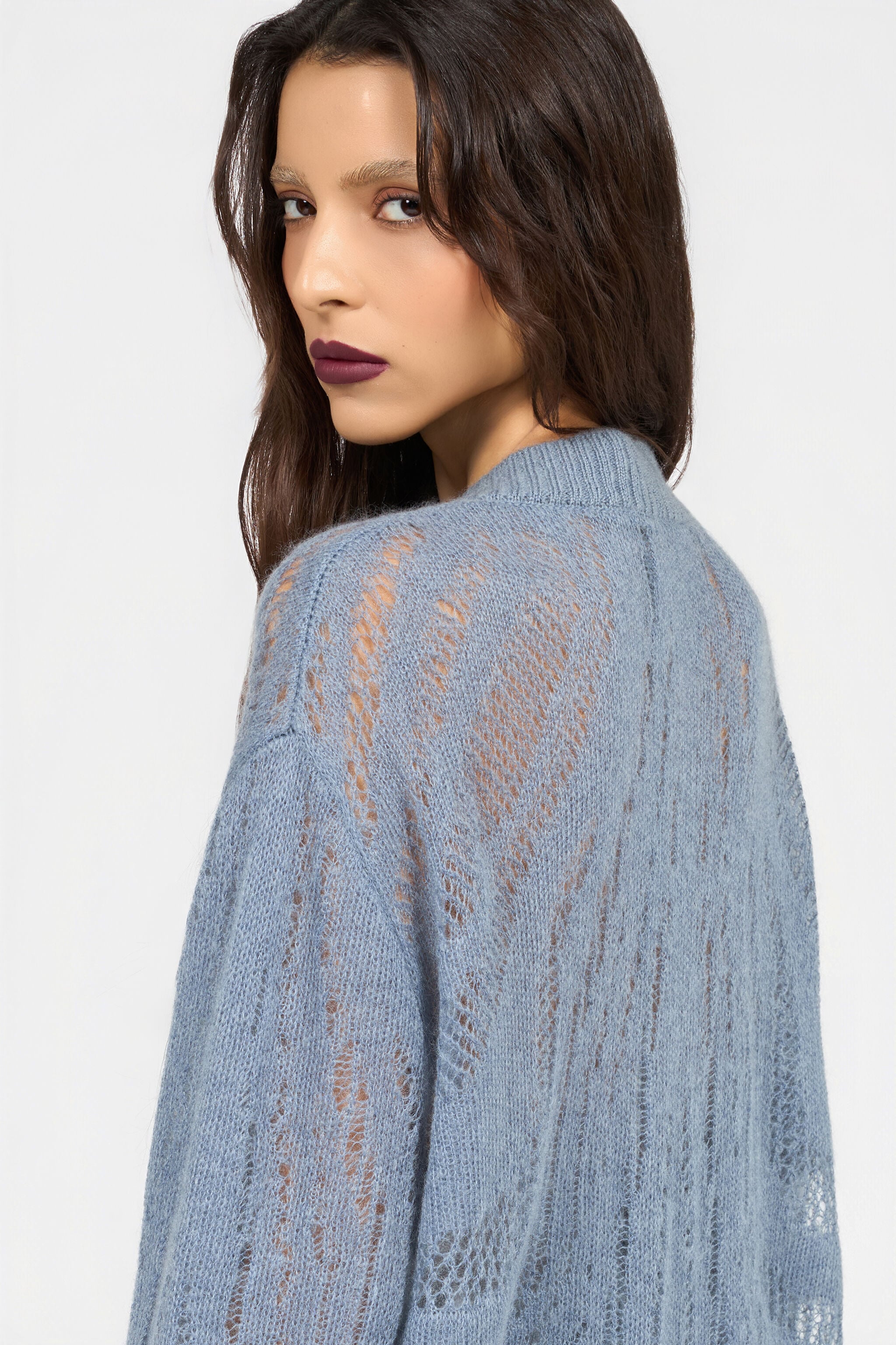 RC Knit Cardigan with Zebra Motif RC Knit Cardigan with Zebra Motif MID-BLUE XQM907-MA130