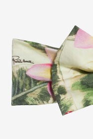 JU Bandeau With Bow And Flower And Leaf Print Light green UJI002-JFO38