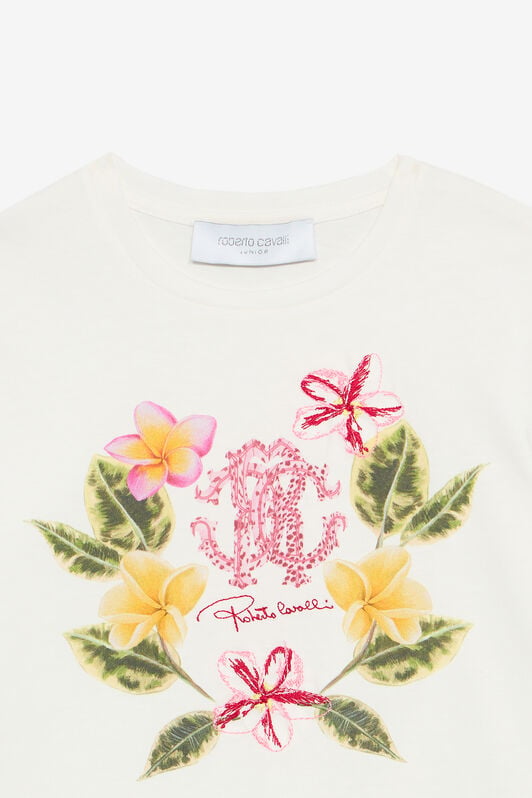 JU T-Shirt With Floral Print JU T-Shirt With Floral Print White UJT62G-JD001