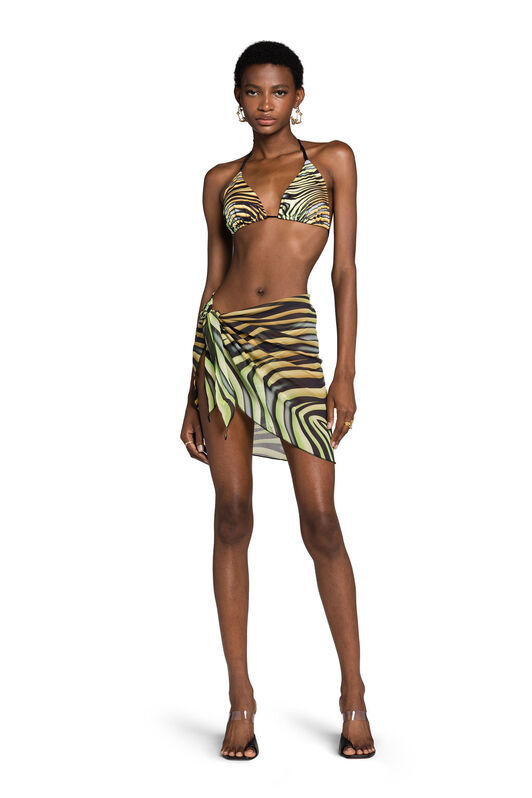 RC Zebra-Print Sarong Hellgrün/Schwarz KSW00F-7GI20