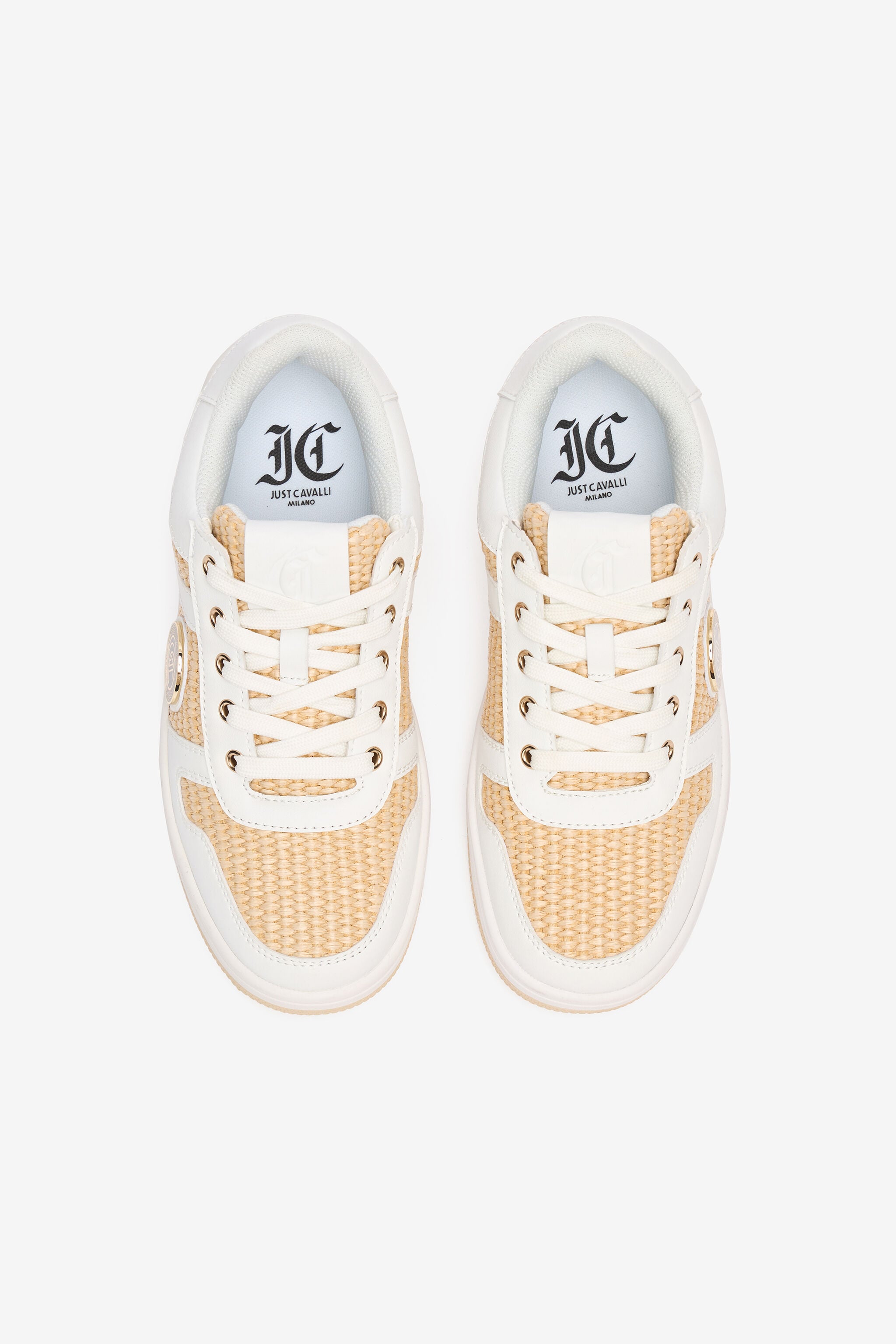 JC Braided Rafia-Effect Sneakers Light brown/White UFS040-UF362