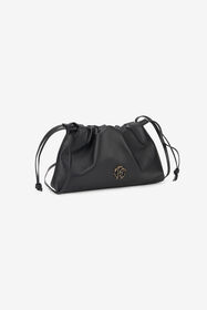 RC Borsa a spalla nera con coulisse e monogramma RC BLACK TOB00D-PN001