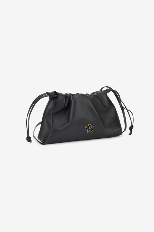 RC Borsa a spalla nera con coulisse e monogramma RC RC Borsa a spalla nera con coulisse e monogramma RC BLACK TOB00D-PN001
