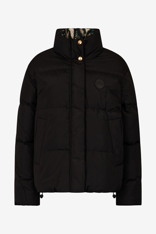 JC High-Neck Puffer Jacket With JC Monogram JC High-Neck Puffer Jacket With JC Monogram Black TFT158-TF225