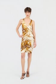 JC Golden Palm Print Mini Dress DAFFODIL WFT293-WF691