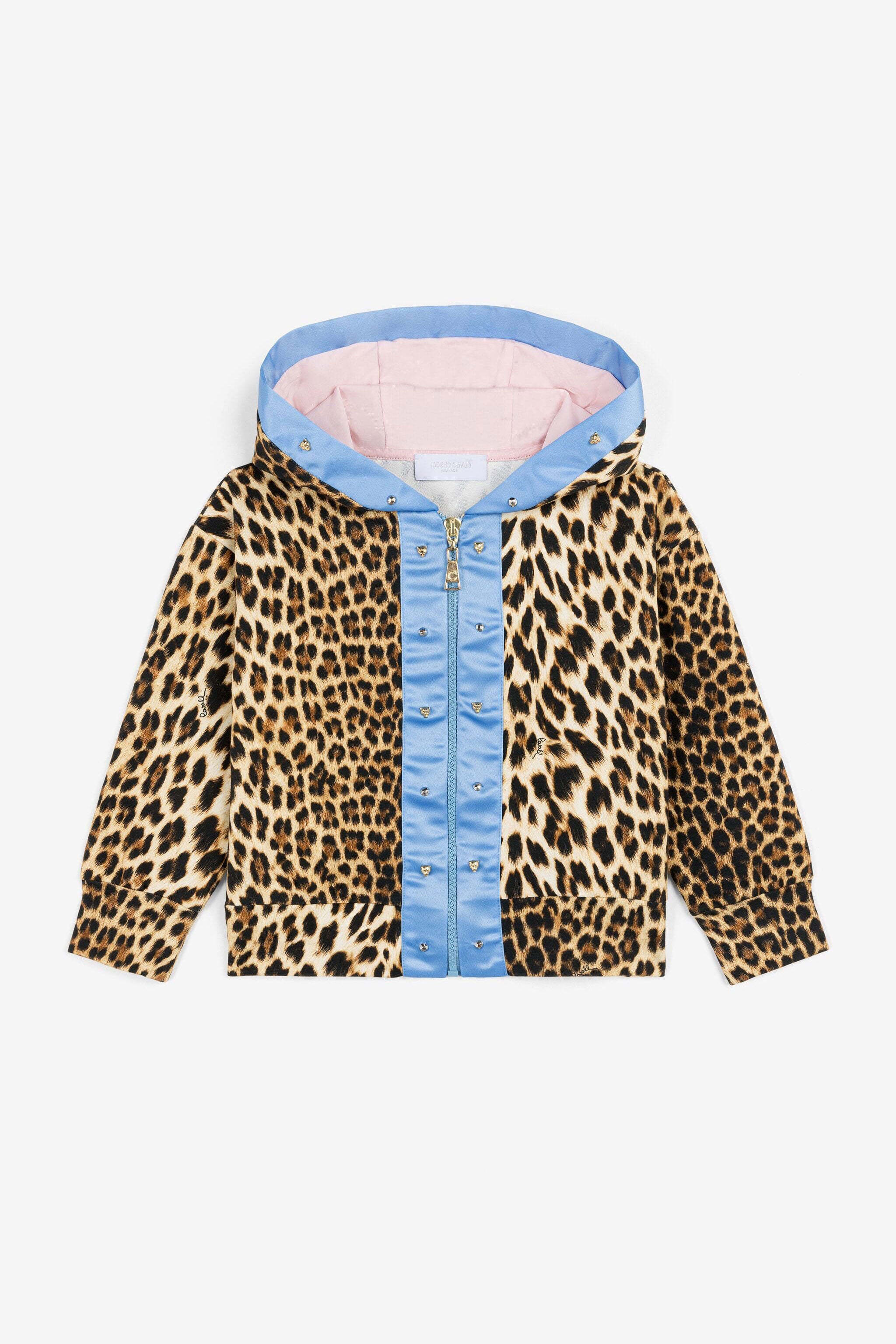 JU Studded Leopard-Print Hoodie JU Studded Leopard-Print Hoodie Light brown OJT962-ISA2J