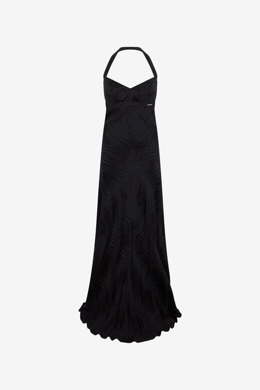 JC Black Maxi Dress With Tonal Natural Barb Pattern JC Black Maxi Dress With Tonal Natural Barb Pattern BLACK WFT299-WF697