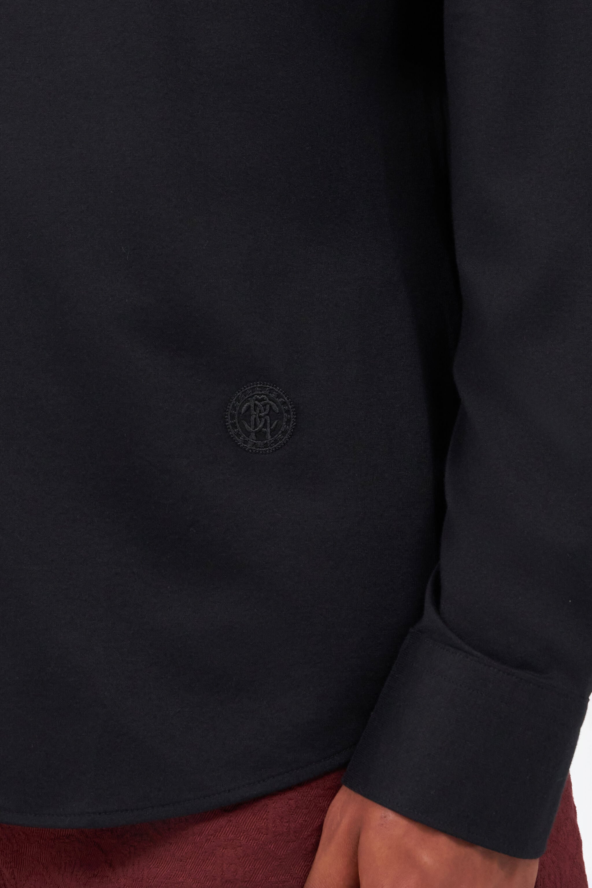 RC Black Shirt With Monogram RC RC Black Shirt With Monogram RC BLACK QOT70H-CE007