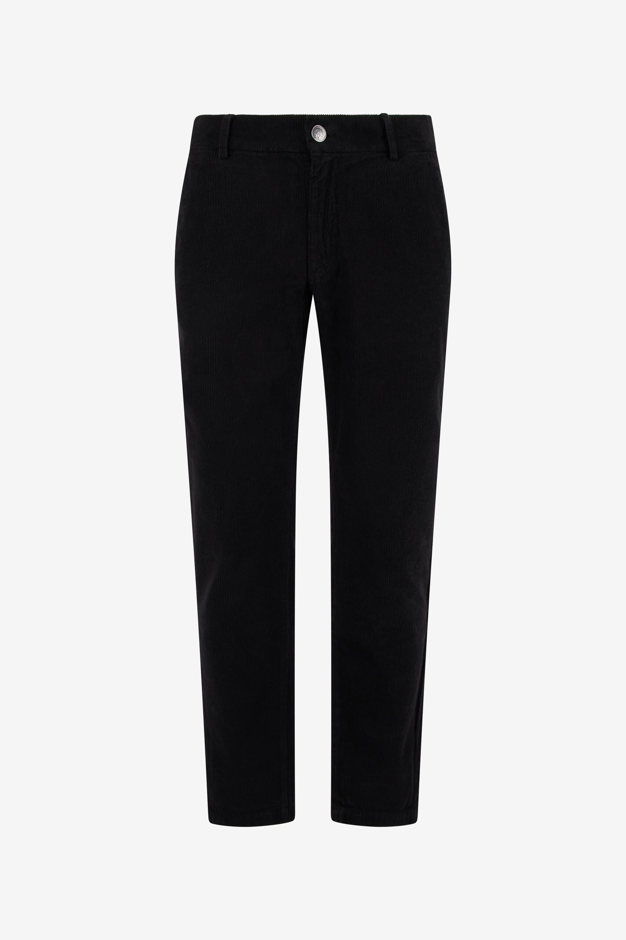 RC Pantalones de pana negro de pernera recta RC Pantalones de pana negro de pernera recta BLACK TOT20E-VL004