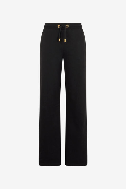 RC Pantaloni In Cotone Neri Con Monogram RC BLACK SOT20H-CF013