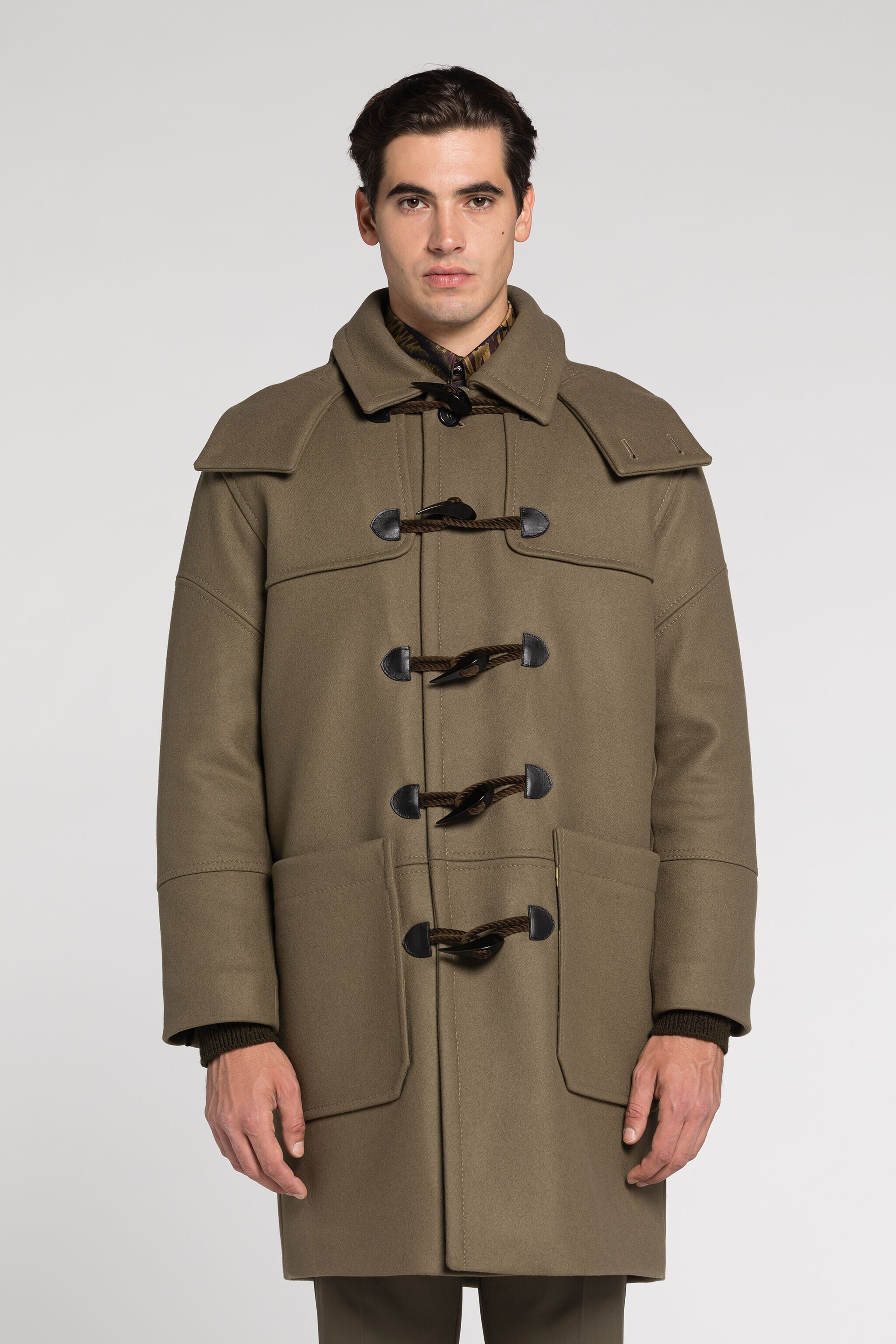Montgomery in lana in Verde scuro da Uomo | Roberto Cavalli®