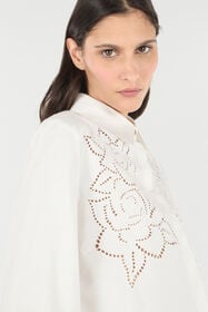RC Camicia Con Motivo Rose Traforate Bianco UKR708-CH033