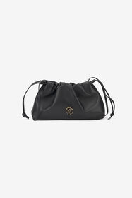 RC Borsa a spalla nera con coulisse e monogramma RC BLACK TOB00D-PN001
