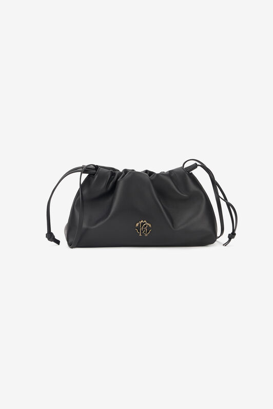 RC Borsa a spalla nera con coulisse e monogramma RC RC Borsa a spalla nera con coulisse e monogramma RC BLACK TOB00D-PN001