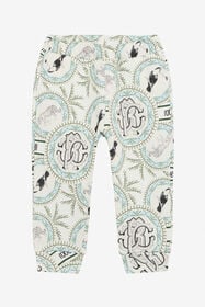 JU Pantaloni Stampa Maiolica IVORY/LIGHT BLUE UJT214-5OO42