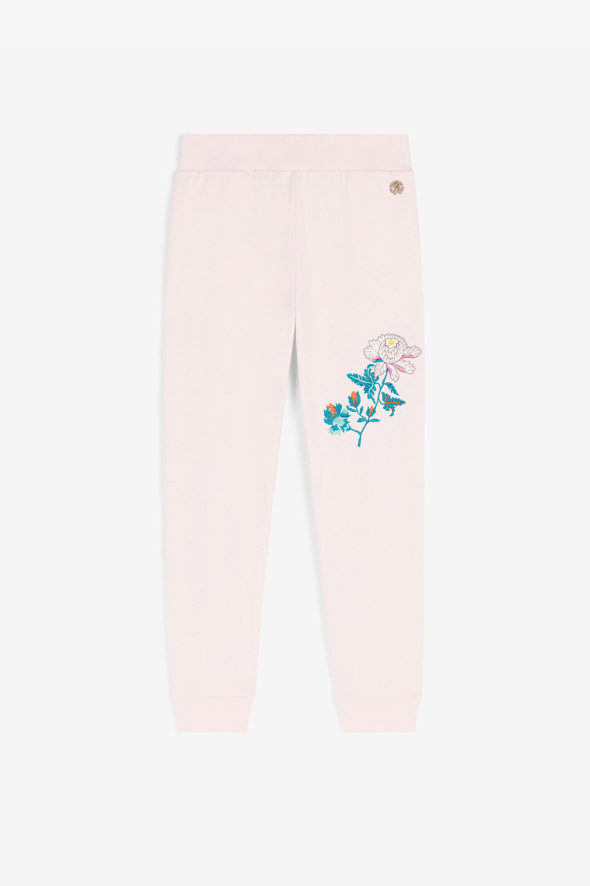 JU Flower-Embroidered Cotton Sweatpants JU Flower-Embroidered Cotton Sweatpants Pink RJT240-CF050
