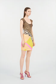 RC Mini Dress with Cavalli Pop Print YELLOW WQT134-NBR33