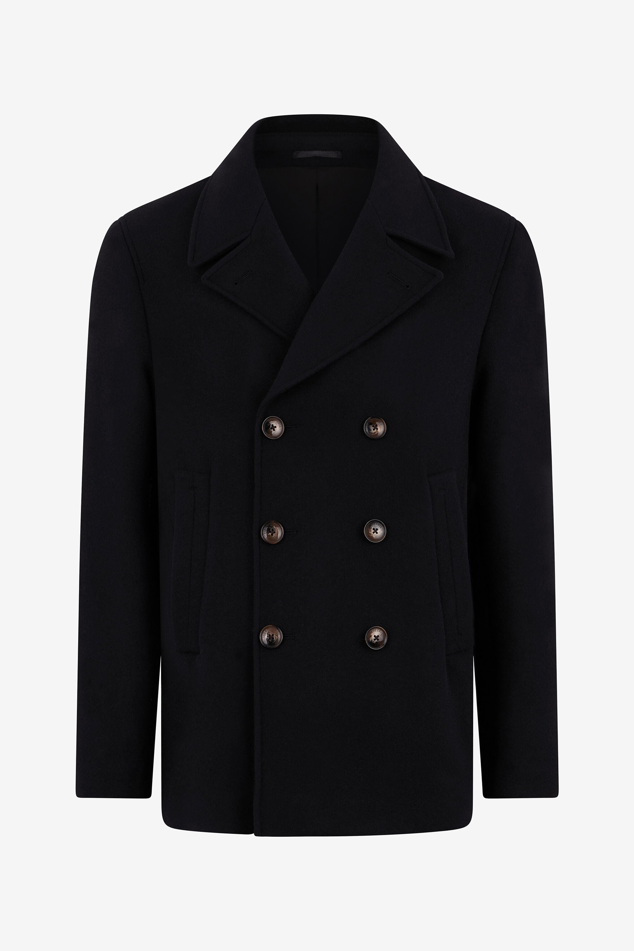 RC Black Wool Double-Breasted Peacoat RC Black Wool Double-Breasted Peacoat BLACK ROT40M-FE032