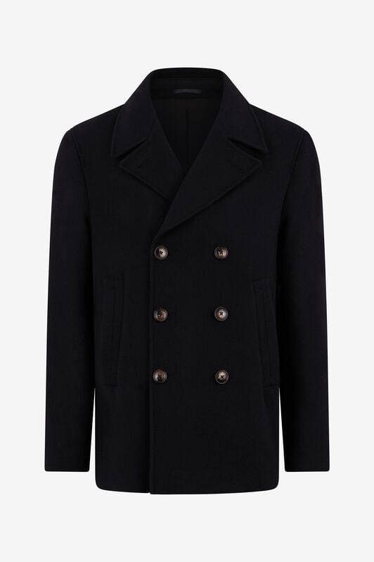 RC Black Wool Double-Breasted Peacoat RC Black Wool Double-Breasted Peacoat BLACK ROT40M-FE032