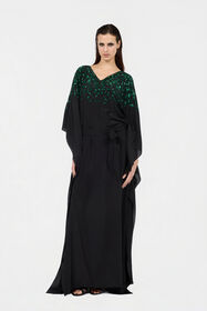 RC Silk Maxi Dress with Embellished Detail NERO/VERDE VWR179-SY001