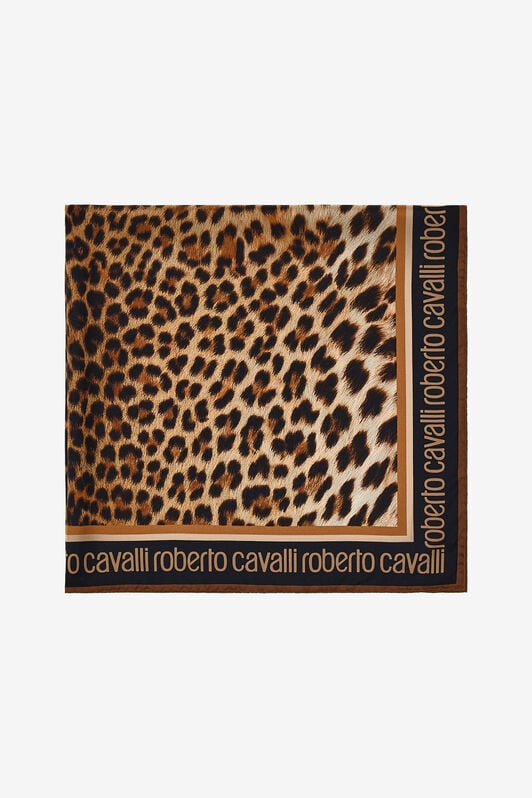 RC Roberto Cavalli foulard with Giaguaro Heritage print RC Roberto Cavalli foulard with Giaguaro Heritage print Light Brown SYI00A-2NL53
