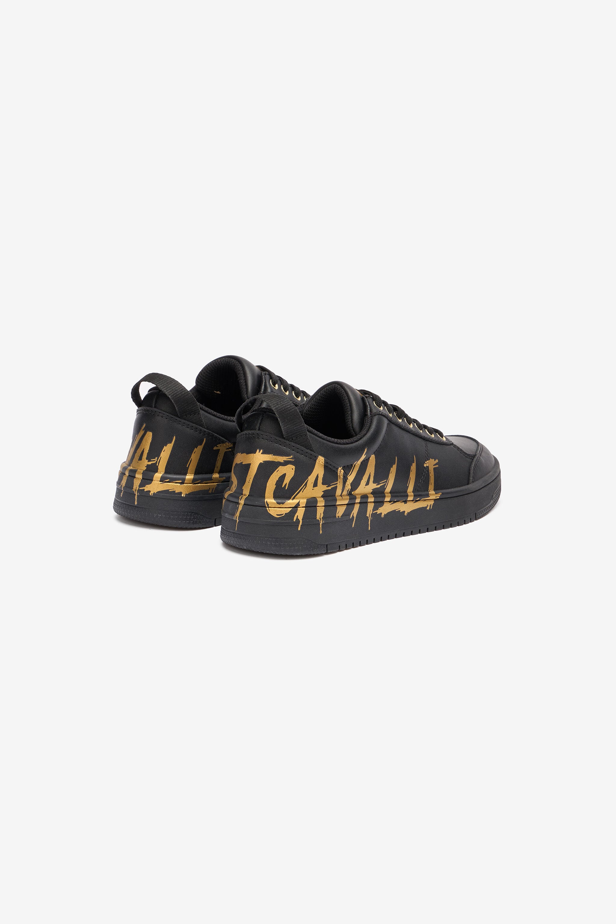 JC Sneakers With Golden Graffiti Logo Black UFS039-UF361