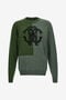 RC Green Two-Tone Sweater with Monogram RC RC Green Two-Tone Sweater with Monogram RC Dark green SRM607-MQ062